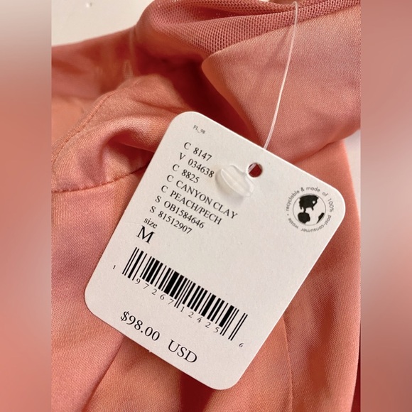 NWT Free People -Peach City Cool Midi Chemise/dress Adjustable straps  M - Picture 13 of 14